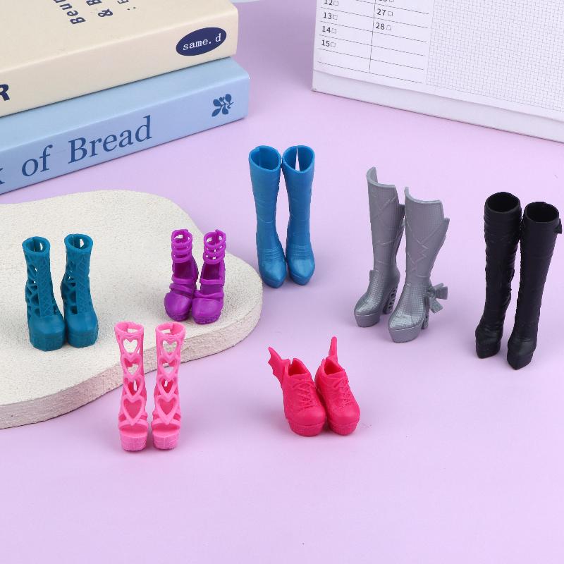 1Pair Mini Doll High Heels Boots Sandals Fashion 1/6 Dolls Dress Up Accessories For Female Dolls Decorations Pretend Play Toys