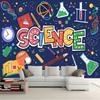 2D Cartoon Science Backdrop, Classroom Lab Theme Photography Background