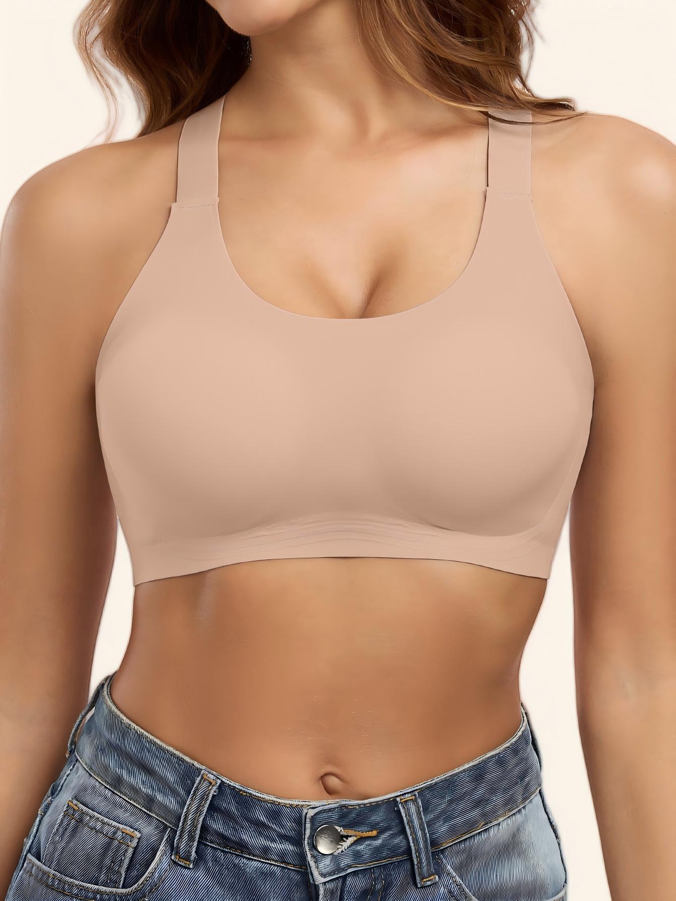 

Stylish and sexy shoulder straps, beautiful back without steel ring, large size without traces, gathering sports underwear, bra with chest pad. XXL