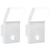 VidaXL Appliques murales LED d'extérieur avec capteurs 2 pcs blanc, éclairage mural LED d'extérieur, lampe murale de jardin, 4006275