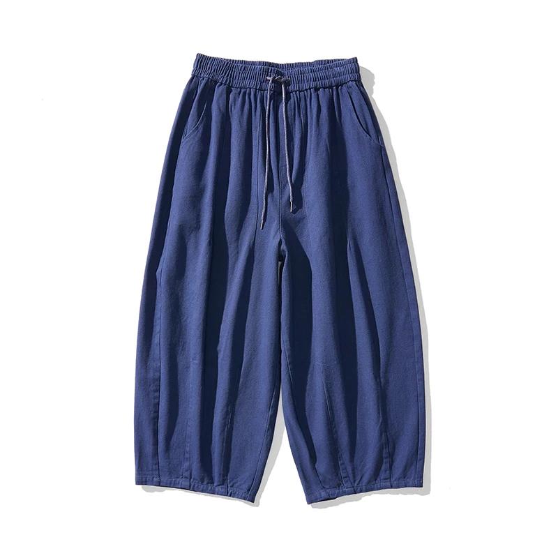 2026 Spring Men Oversized Cotton Pants Men Soild Color Joggers Trousers Male Casual Harem Pants Men Baggy Wide Leg Pants