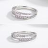 Elegant Double Layer Zircon Ring - Women's Light Luxury Cross-Border Design, Niche Double Row Diamond Ring, New High-End Style.