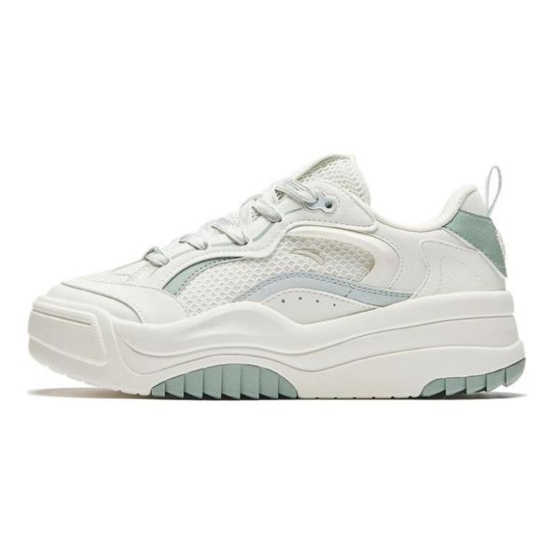 Anta Wavy Shoes Trendy Casual Lightweight Low-Top Skate Shoes Women Sneaker White Green 922438003-2