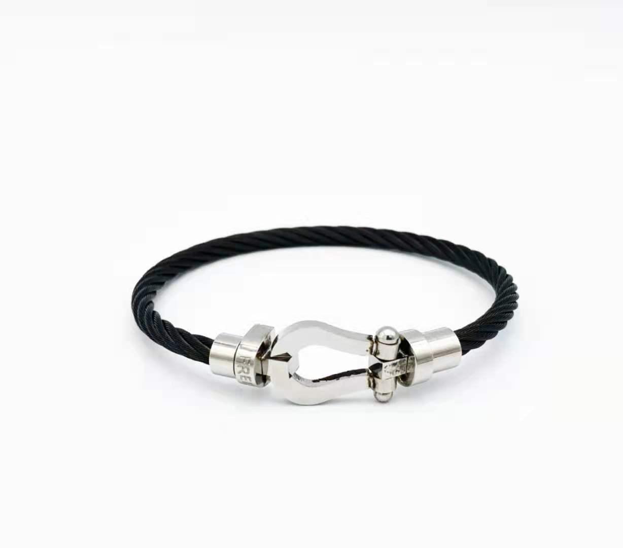 

Подковообразная магнитная пряжка браслет из нержавеющей стали и розового золота титана