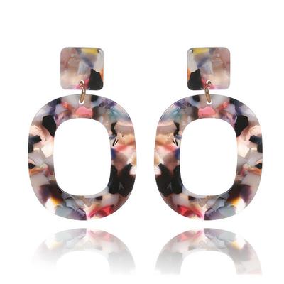 Fashion Women Geometric Acetate Acrylic Earrings Leopard Tortoise Shell Circle Disc Dangle Earrings