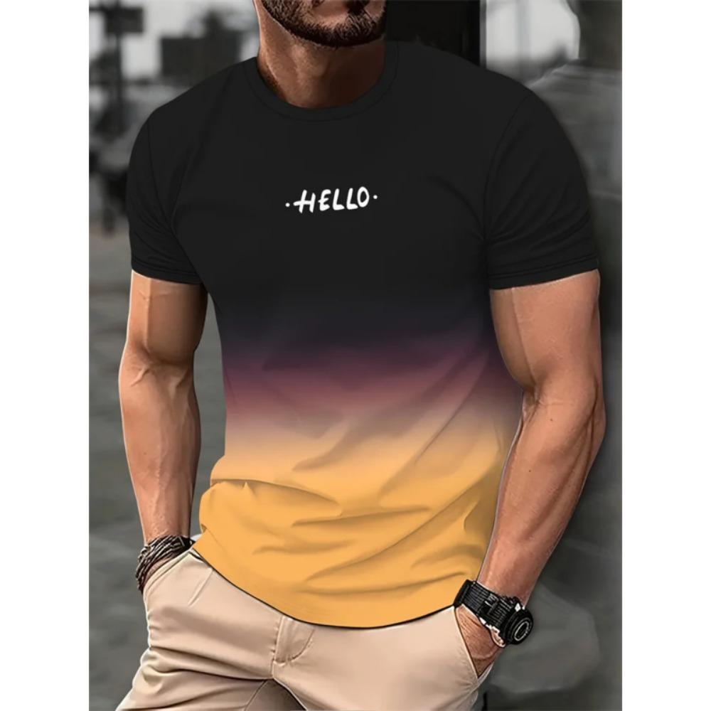 2025 Men's Casual T-shirt, Short Sleeved Top, Retro Style for Boys