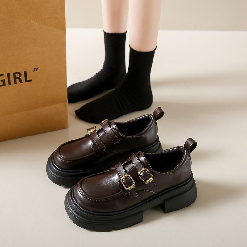

Британские маленькие кожаные туфли 2024 года, весна и осень, новые японские туфли jk single, универсальные женские туфли на платформе в стиле ретро, коричневые мокасины 40 коричневый
