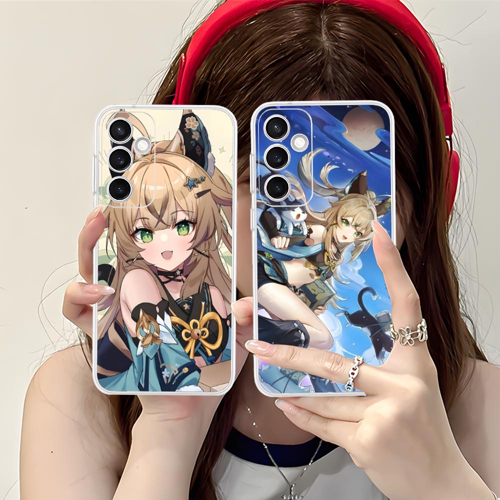 Game GI Kirara Mobile Phone Case for Samsung Galaxy S25 S24 S23 S22 S21Plus FE Ultra Clear Colorful Cover Pretty Cellphones