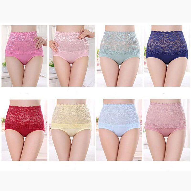 Women Lace High Waist Seamless Underwear Panties Knickers Lingeries Briefs L2xl
