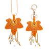Woven Maple Leaf Sweater Chain Handmade Long Rope Necklace Tassels Keychain Bag Charm Pendant Thanksgiving Necklace