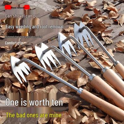 Manganese Steel Weeding Tool: Root Removal, Soil Loosening, Multifunctional Shovel for Gardening and Planting.