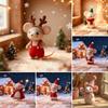 Handcrafted Felt Christmas Mouse Figurine Santa Hat Mice Ornament Simulation Rat Statue
