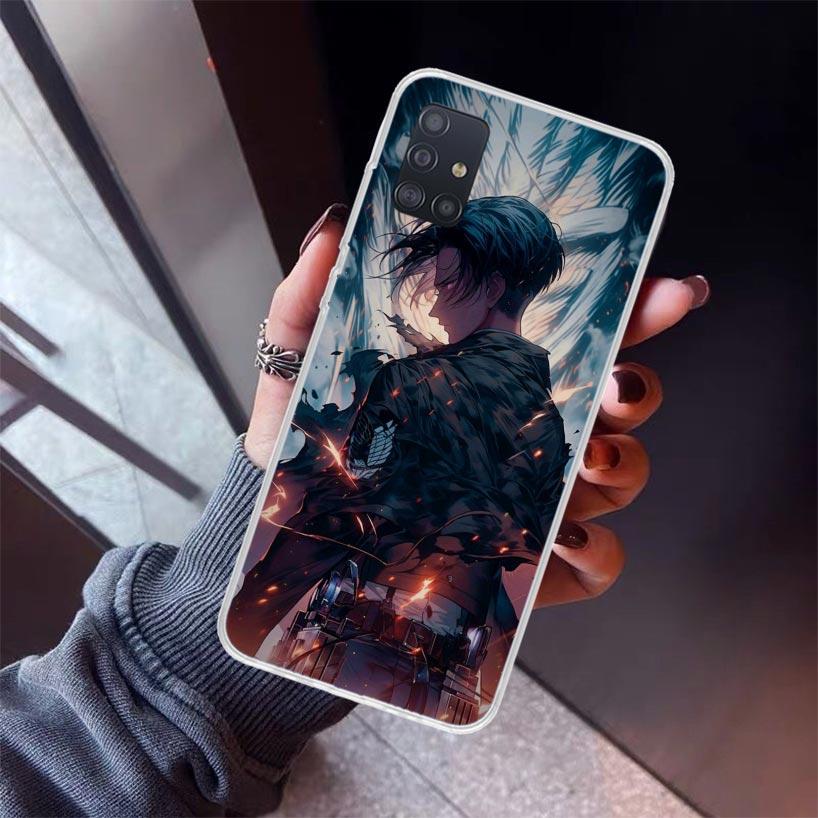 A-Attack On T-Titan Levi Phone Case For Samsung Galaxy A12 A52S A42 A32 A22 A51 A50 Note 20 Ultra 10 S10 Plus A71 A70 A31 A30 A1