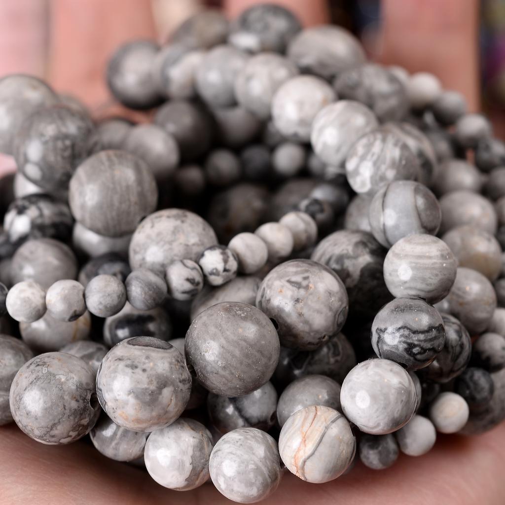 Natural Stone Beads Lava Jaspers Tiger Eye Quartz Agates Round Loose Beads for Jewelry Making DIY Bracelet Accessories 4-12MM