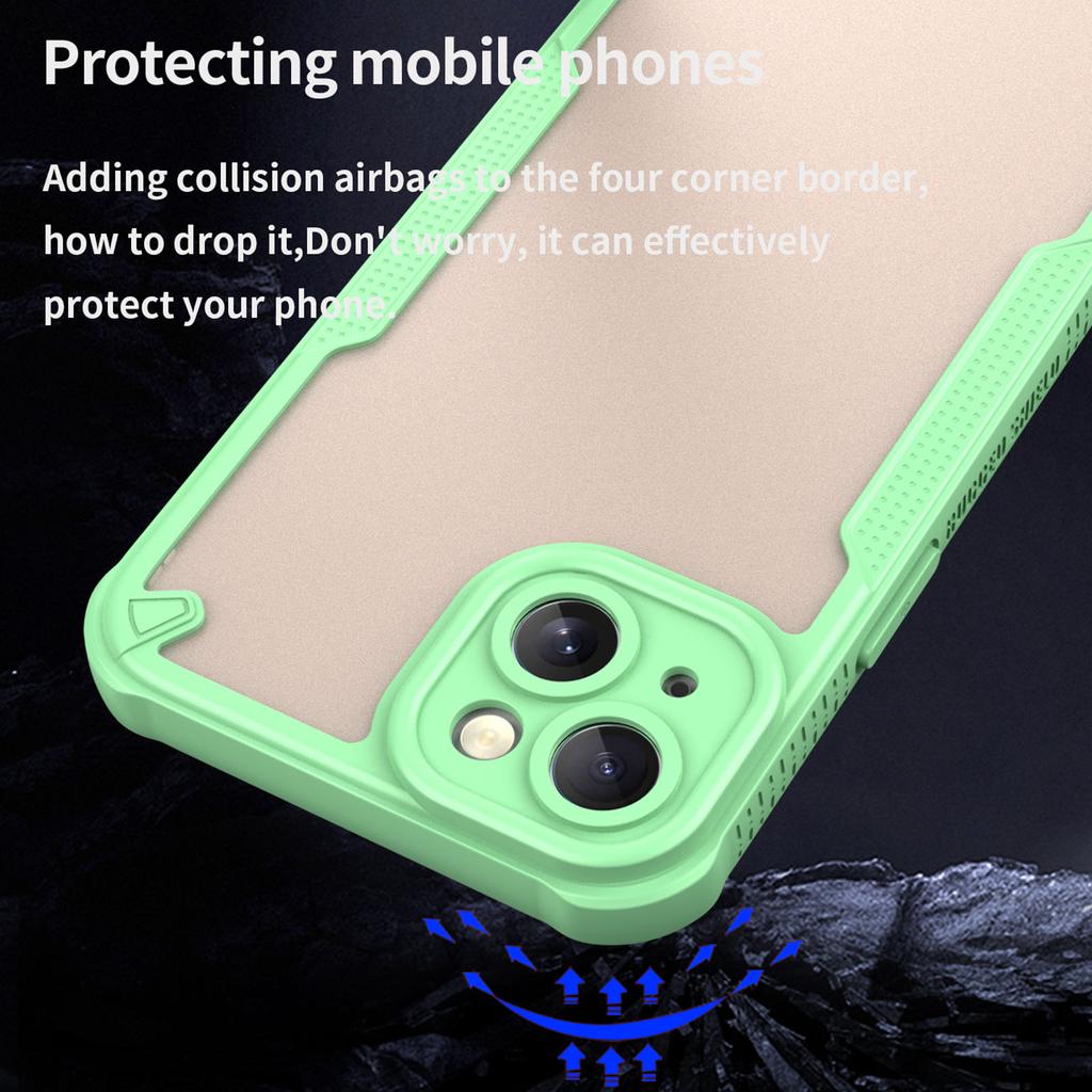 Armor Series For iPhone 15 Case PC+TPU Semi-Transparent Frosted Finish Protective Phone Cover