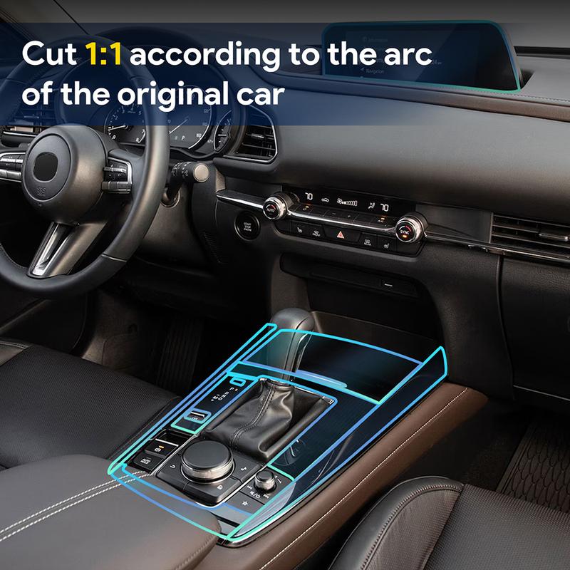 For Mazda CX30 -2024 Interior Center Console Gear Panel Navigation Screen TPU Protective Film Anti-Scratch Repair LHD RHD