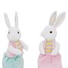 2 Pieces Easter Bunny Decoration Plush Toys Desktop Ornaments Decor Cute Decorative Figurines