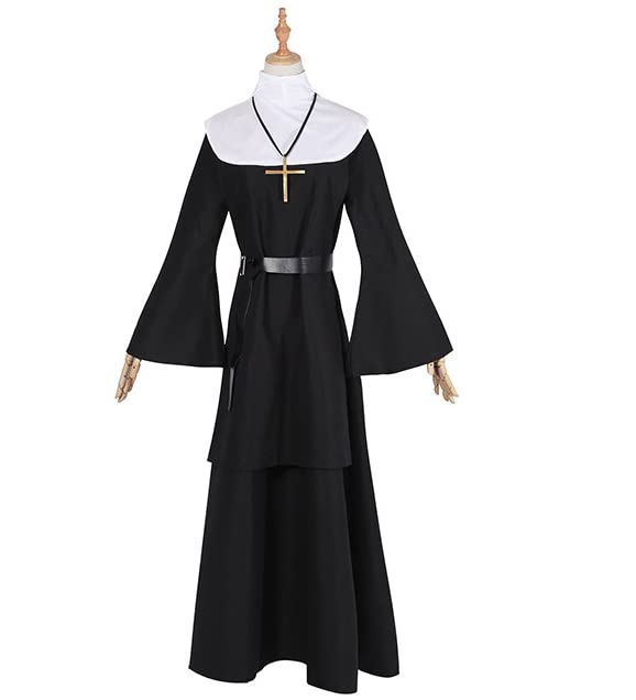 Midoriya Schwester Cosplay Kostüm aus The Conjuring, Nonnenkutte, Premium Qualität, Inklusive Kreuzkette, Größe 2XL