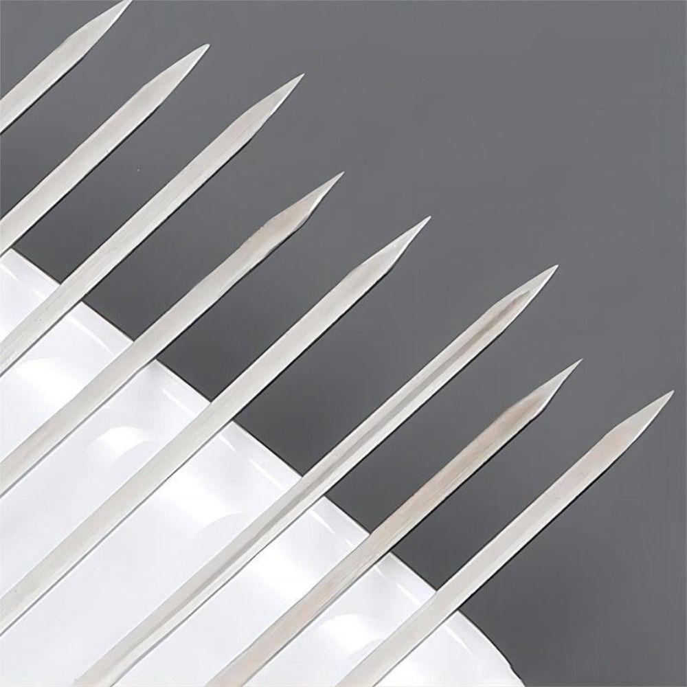 Lot de 10 brochettes plates anti-brûlure pour barbecue, antidérapantes, idéales pour pique-nique en plein air ou camping
