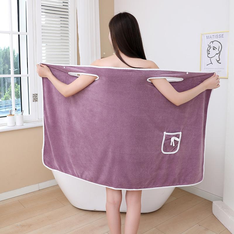 

Женское носимое полотенце-юбка с бантом - Толстый, влагопоглощающий и мягкий халат 145cm Length - 275g