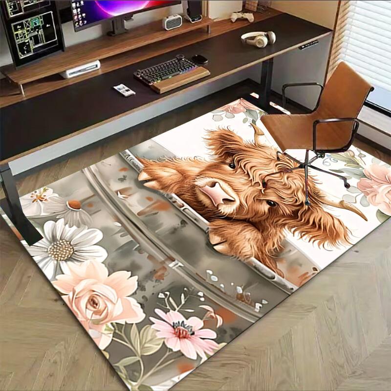 1PC Cow Bathtub Extra Large Non-Slip Floor carpet, Office, family, bedroom, Studio - Large Area Rug,Longlasting Material-K0345