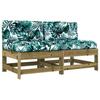 VidaXL Center Sofas with Cushions 2 Pcs Impregnated Pine Wood, Garden Sofa, Garden Seat, Outdoor Seat, 825582