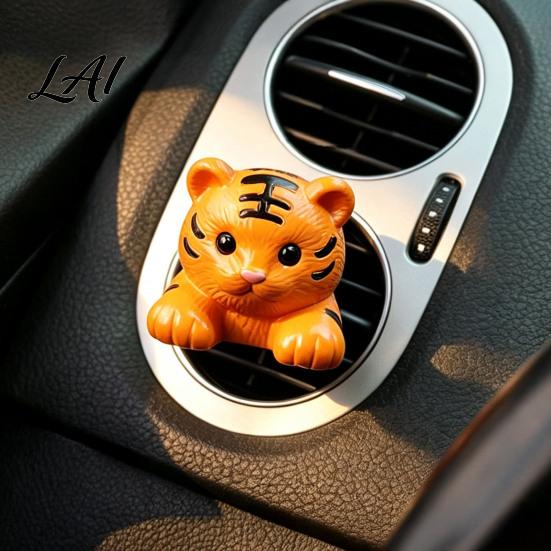 Essential Oil Diffuser for Car Cute Vent Clip Lying Cat/Tiger/Panda/Rabbit Air Freshener Holder SUV Clip Truck Interior Dashboard Decor with