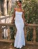Elegant European & American Slim Lace-up Fishtail Jacquard Dress