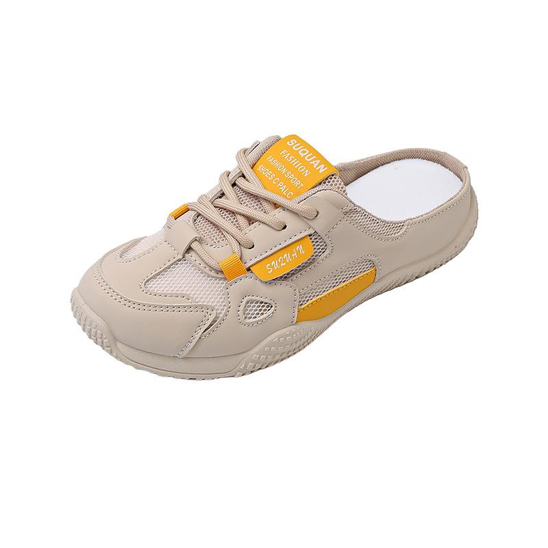 Summer new half-tray lazy shoes women's mesh breathable student board shoes casual shoes increase height