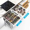 Organizador de Cajón para Especias de Cocina de 4 Niveles Acrílico Expandible Estante para Botellas de Condimentos Ahorro de Espacio Almacenamiento en Gabinete y Encimera
