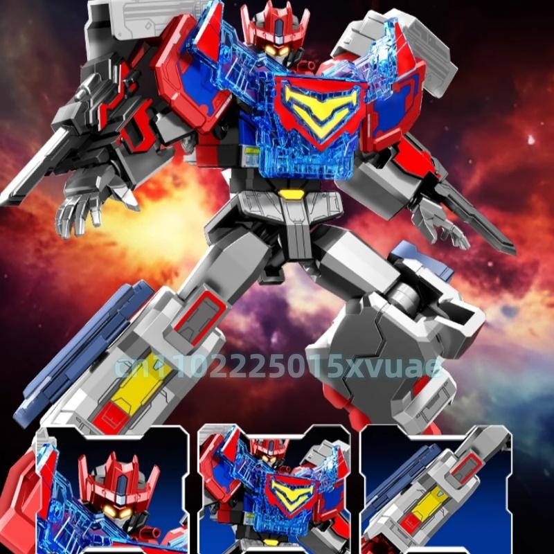 New SEMBO METAL CARDBOT Building Block Xuan Blue Lightning Transforming Robot Assembly Movable Model Toy Collect Children's Gift