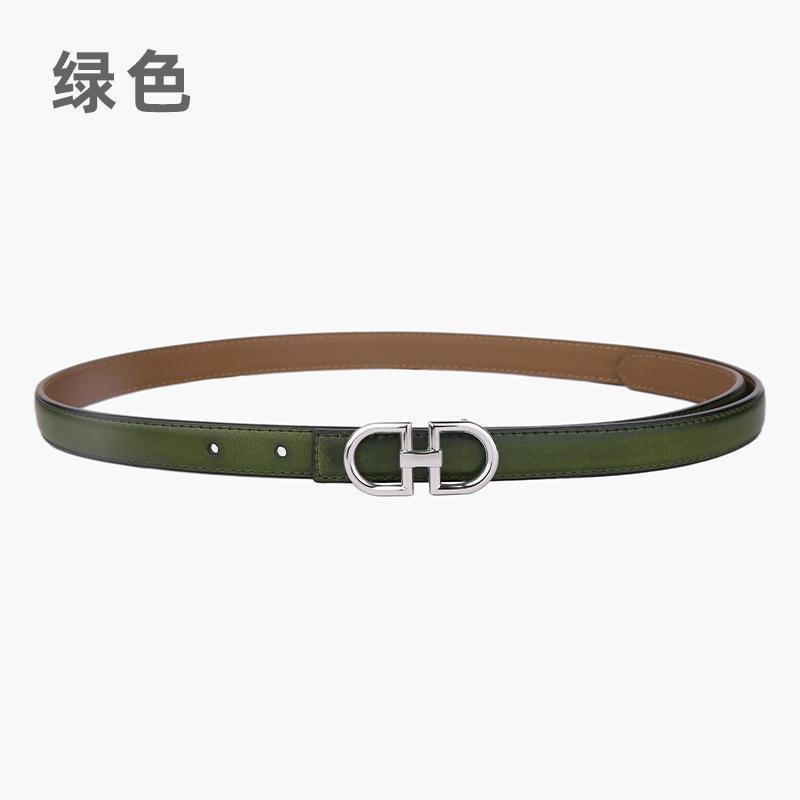 Leather Women'S Belt Simple Double Ring Belt With Jeans Casual Pants Belt Women'S Model