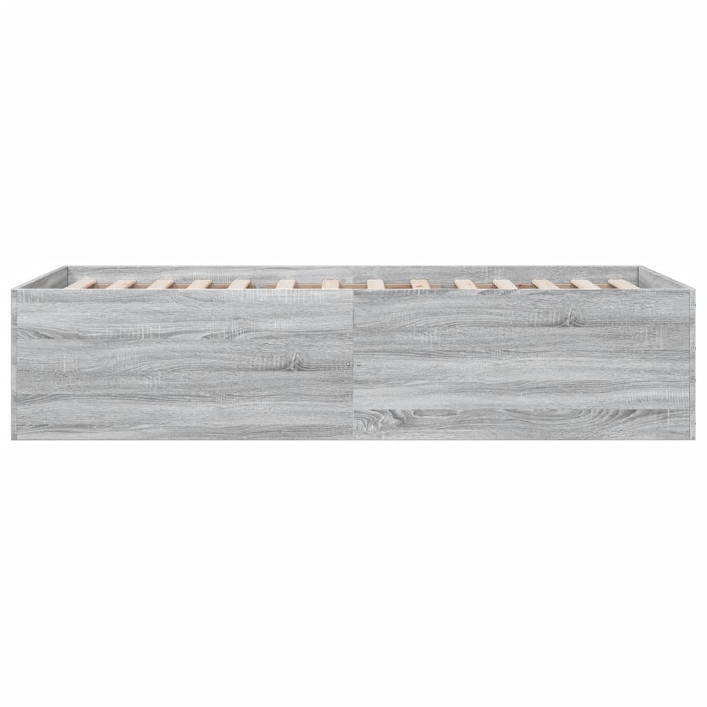 Bed Frame Gray Sonoma 90x190 cm Particleboard