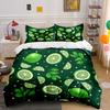 Lime Pattern Green Background Bedding Duvet Cover Set Duvet Cover Pillowcases (1*Duvet Cover 2*Pillowcases, Without Duvet Insert)