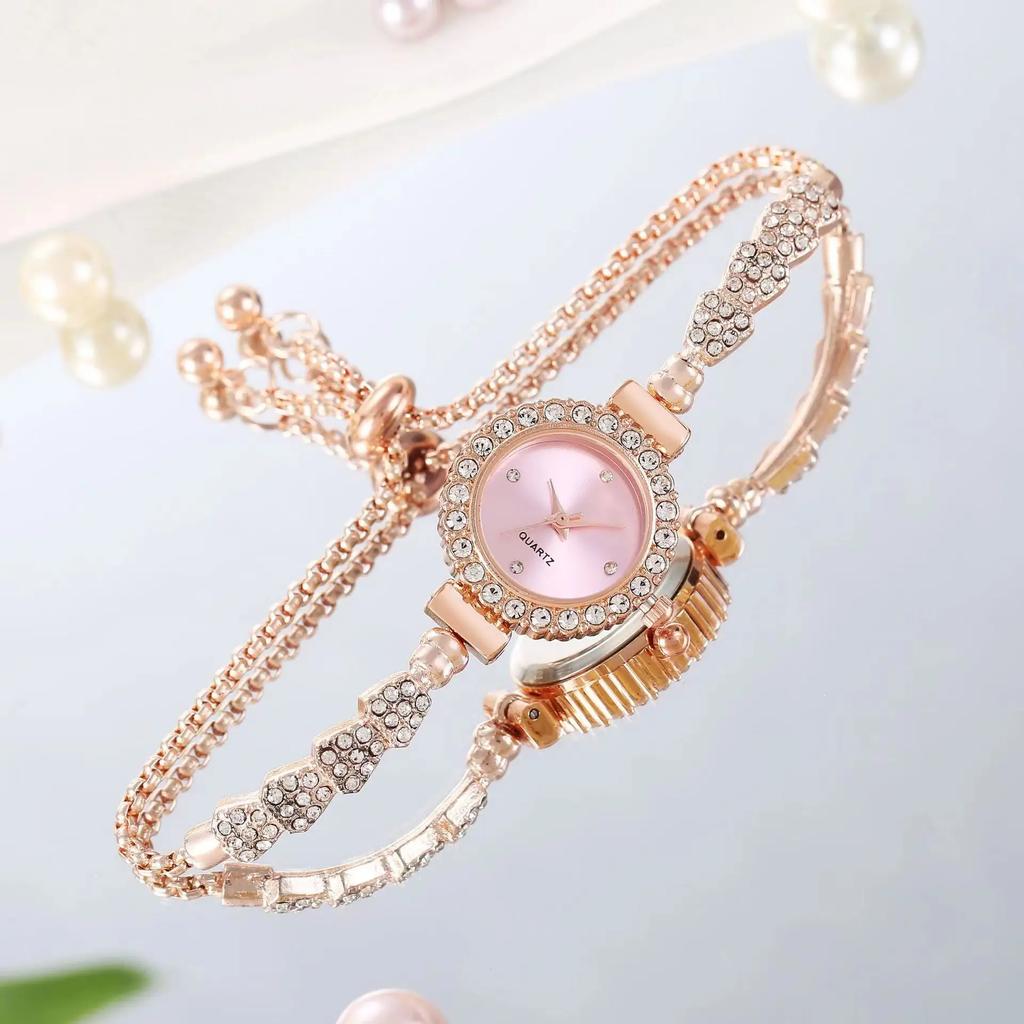 Vintage Casual Ladies Watches Luxury Watch Women Bracelet Rhinestone Fashion Wristwatch Bracelet Relojes Para Mujer