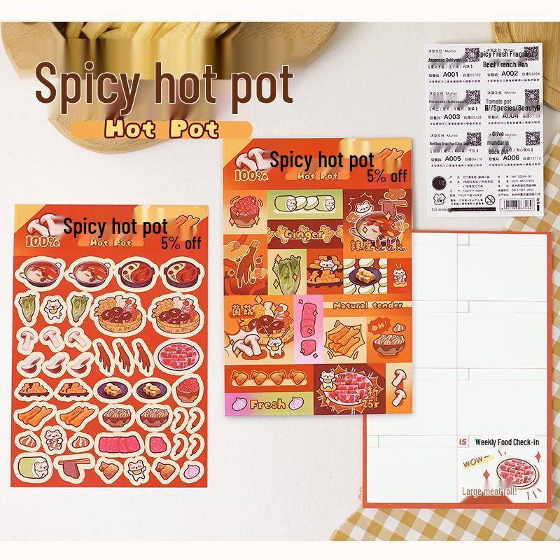 Mu Ran Delicious Food Sticker Pack - DIY Toy Decor, Student Journal, Collage & Painting Materials