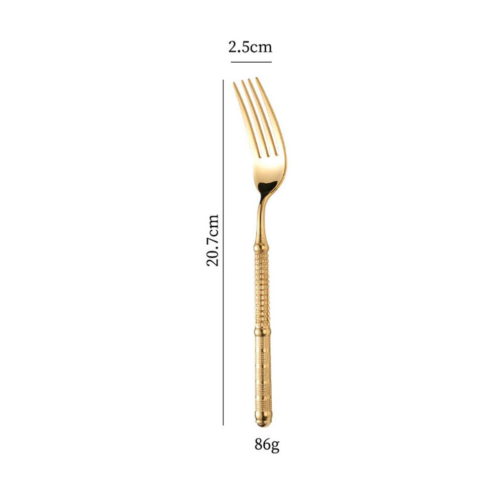 Light Luxury Stainless Steel Tableware Embossed Floral Pattern Knife Fork Spoon Set Durable Silverware for Home Restaurant