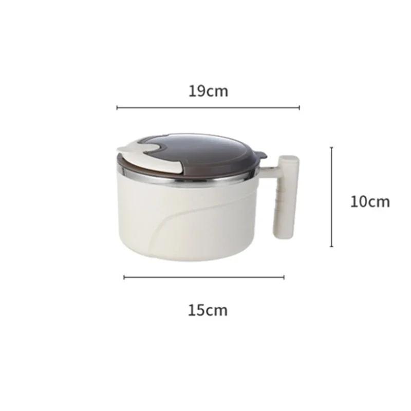 

304 Stainless Steel Ramen Bowl with Lid, Large Instant Noodles Fruit Salad Rice Soup Bowl, Kitchen Creative Tableware