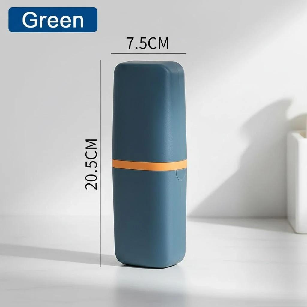 

Travel Toothbrush Holder Case with Toothpaste Organizer Portable for Outdoor Camping Bathroom Home Storage зелёный