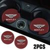 2Pcs Car Water Cup Pad Drink Mat Leather Anti-slip Coaster For New Bentley Continental GT MULLINER Bentayga Flying Hurtling Spur