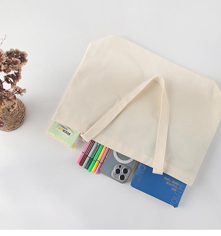 Saf Pamuklu Kanvas Bez Çanta - Alışveriş, Reklam, Kendin Yap ve Boyama İçin Boş El Çantası