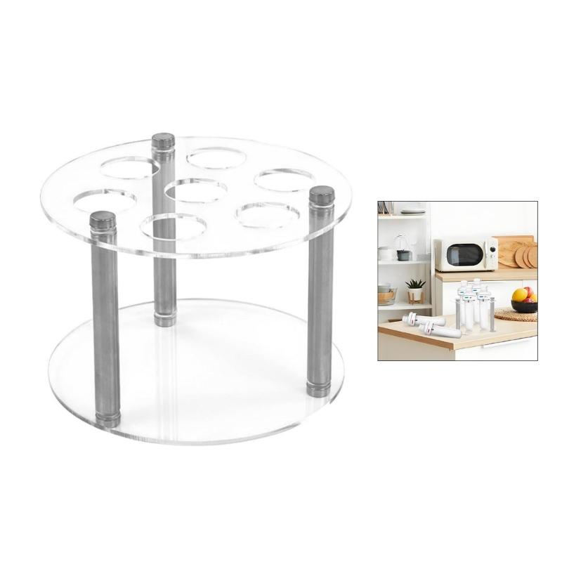 Clear Acrylic Round 7 Slot Organizers For Flavor Cartridges Space Saving Storage Solution