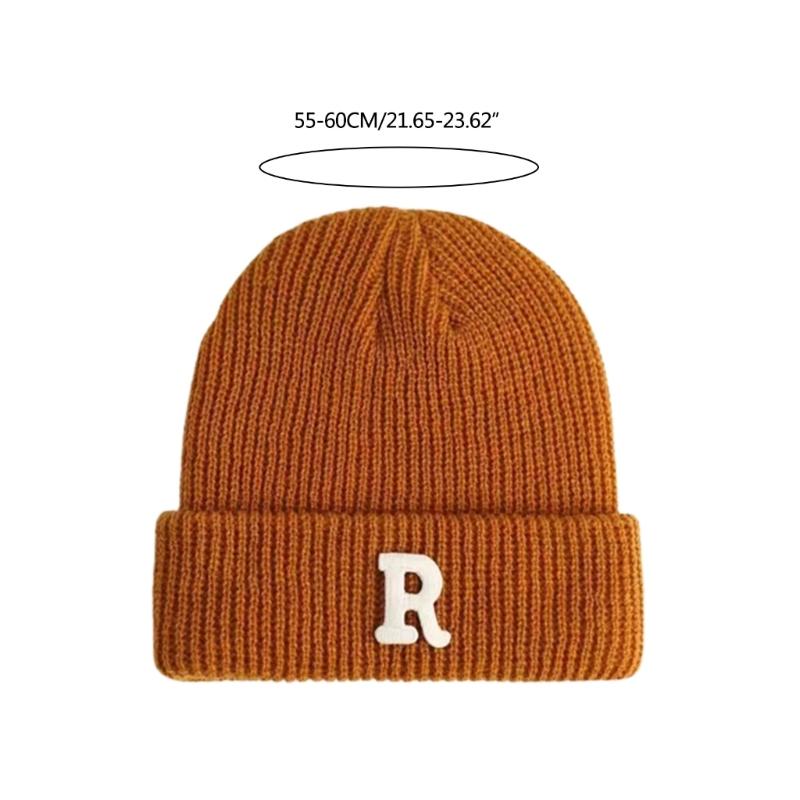 Popular Letter Beanie Hat for Female Y2K Girl Winter Autumn Thick Crochet Hat Soft Breathable Women Casual Skull Cap