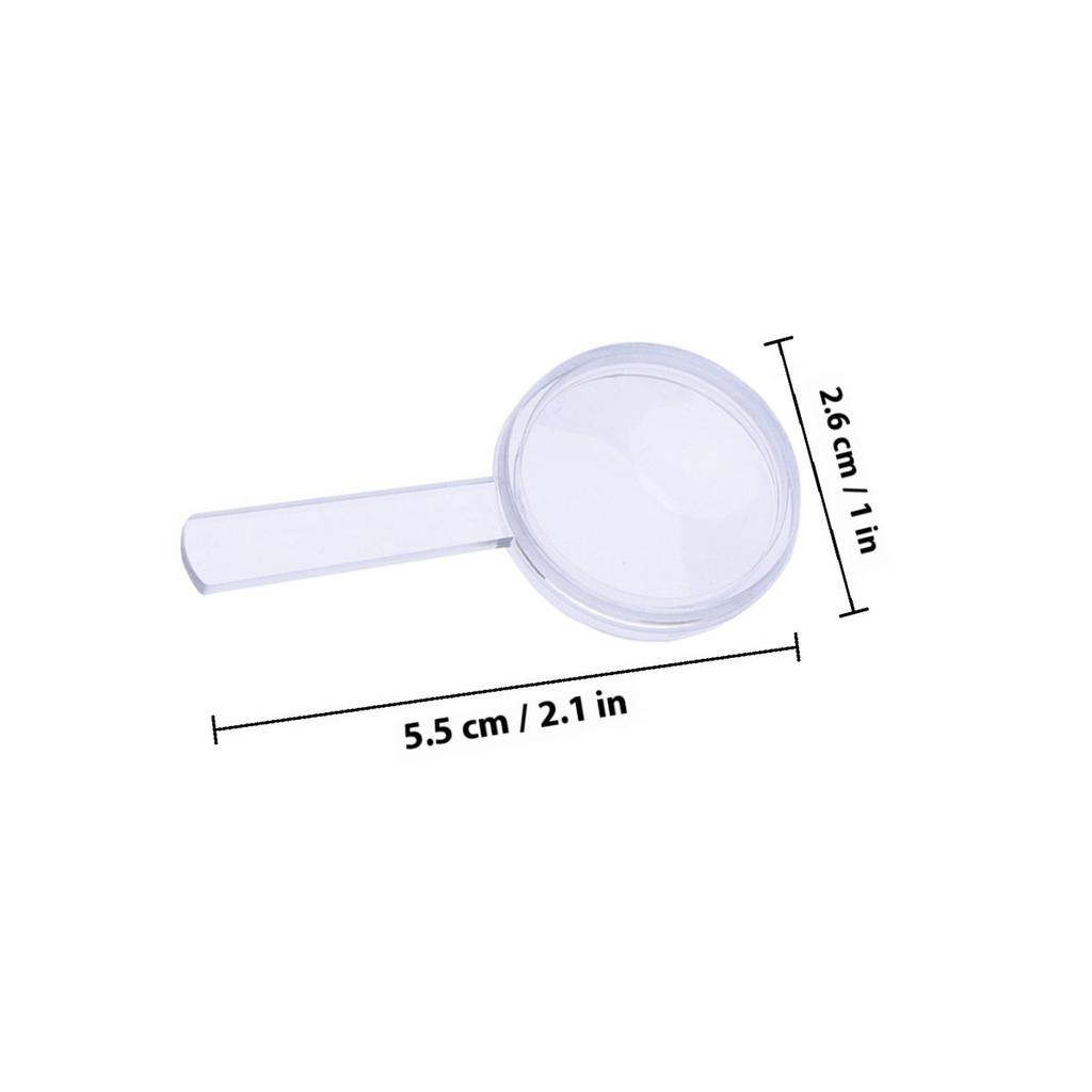 12Pcs 5X Clear Plastic Mini Magnifying Glasses Handheld Lens with Sturdy Handle for Reading Puzzle Solving Stamp Coin Jewelry