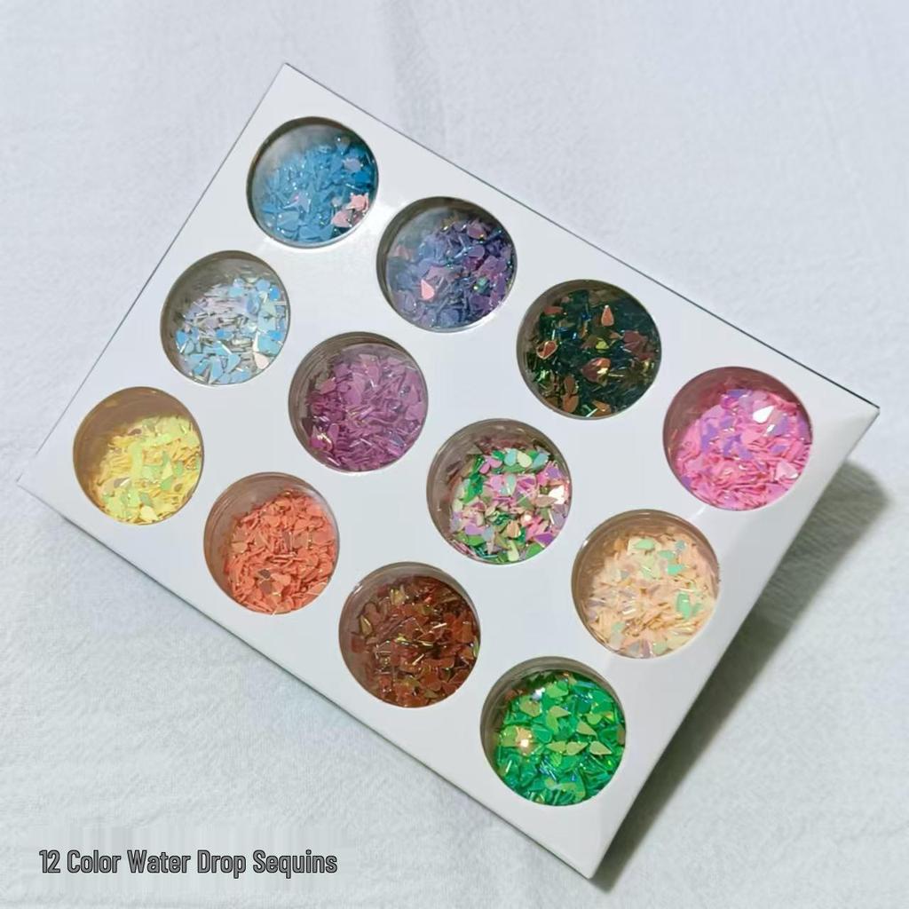 12-Color Crystal Nail Powder Glitter Set