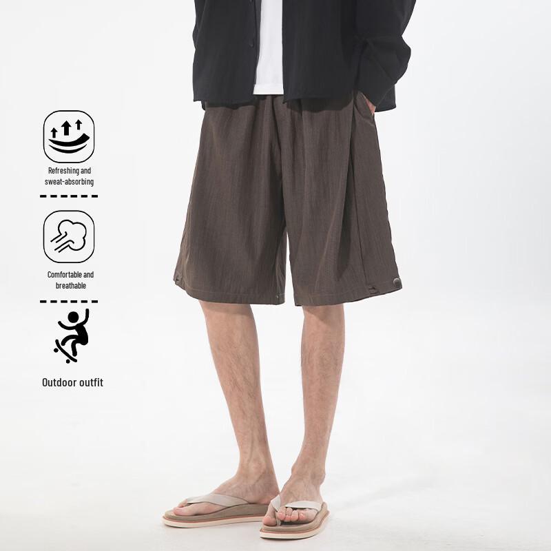 VUUG Men's American Retro Pleated Outdoor Casual Shorts