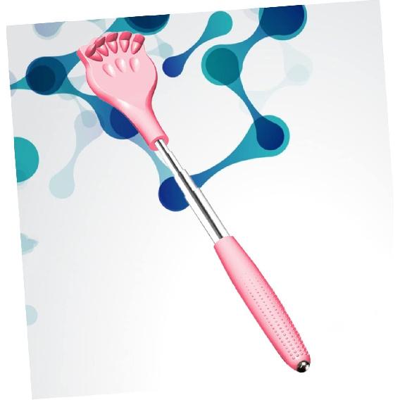 Telescoping Back Scratcher for Adults and Kids - Portable Itch Relief Tool with Comfortable Grip, Extendable Back Massager (Pink)
