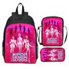 New Print Hunter Demon Girl Group Huntrix Kpop Three-piece Set Schoolbag Cartoon Elementary School Backpack for Boys and Girls