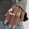 3pcs/set Exaggerated Metal Rings Design Sense Exquisite Women Men Y2k Geometric Gold Silver Color Knuckle Joint Ring Set Jewelry