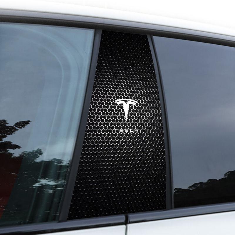 2Pcs Car Center Pillar Protective Film Anti-scratch 3D Sticker Decal For Tesla Model 3 Roadster Model S Model X Model Y